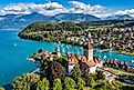 Aerial view of Spiez, Switzeland.