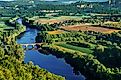 Medieval-era bridge over the Dordogne River.