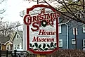  Sign for museum across the street from the Iconic house featured in the 1983 film A Christmas Story in Cleveland, Ohio.