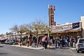 USA, NV, BOULDER CITY - NOV 25, 2017 - Cafe and restaurant center of Boulder City