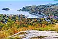 Aerial view of Camden, Maine.