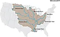 Mississippi river system and basins