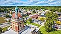 Aerial View of Elkhart Courthouse in Goshen, Indiana.