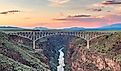 The Rio Grande Gorge Bridge overlooking the Rio Grande.