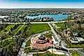 Spring aerial view of St. George Orthodox Church in Fishers, Indiana, USA. Editorial credit: Ted Alexander Somerville / Shutterstock.com