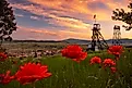 One of fourteen headframes, nicked named "gallows frames", dot the Butte, Montana skyline which mark the remnants of mines that made the area “The Richest Hill on Earth” in the early 1900's.        