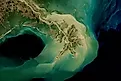 Delta of Mississippi River in Louisiana seen from space - contains modified Copernicus Sentinel data from ESA (Editorial credit: lavizzara / Shutterstock.com)