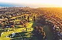 Aerial view of a golf course in Los Angeles, California.