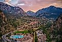 Aerial view of Ouray, Colorado.