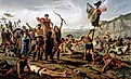 Depiction of Gaius Marius as victor over the invading Cimbri.