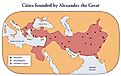 Map of cities founded by Alexander the Great.