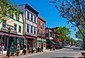 Sherman's Book Store and Stadium restaurant at 58 Main Street in historic town center of Bar Harbor, Maine. Image credit Wangkun Jia via Shutterstock