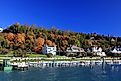 Fall colors in Mackinac Island, Michigan.