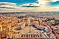 An aerial view of Vatican City, the world's smallest country.