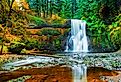 Upper North Falls in Silver Falls State Park near Silverton, Oregon.