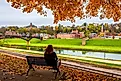 View of the river in Galena, Illinois.