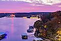 Lake Ozark, Missouri: Sunrise high angle view.