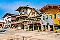 Bavarian-themed buildings in downtown Leavenworth, Washington.