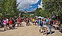 Tourists enjoying Breckenridge, Colorado, in the summertime.