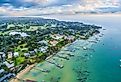 Aerial landscape of the Sorrento, Victoria coastline.