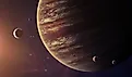 Jupiter completes a rotation on its axis in about 10 hours.