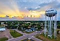 A scenic view of the historic Devils Lake Water Tower, a community landmark in North Dakota.