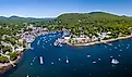 Aerial view of Camden, Maine.