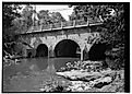 Black and white photo of Frankford Avenue Bridge. 