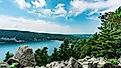 East Bluff trail in Devil's Lake State Park near Baraboo, Wisconsin.