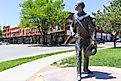 Bronze sculpture of Wyatt Earp in Dodge City, Kansas. Image credit Michael Rosebrock via Shutterstock