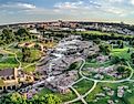 Summer aerial view of Sioux Falls, South Dakota