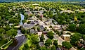 Aerial view of Downtown Cedarburg, Wisconsin