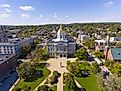 Aerial view of the New Hampshire State House in Concord, New Hampshire.