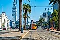 San Francisco, USA. Famous classical tram in San Francisco.