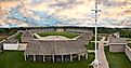 Aerial view of historic Fort Snelling, Minnesota.