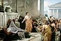 Marc Antony's Oration at Caesar's Funeral, by George Edward Robertson b. 1864, Public Domain, Wikimedia Commons