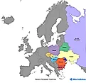 Map of Europe showing the Eastern European Countries.