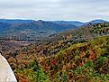 Fall foliage from Skybridge Park in Gatlinburg, Tennessee
