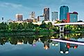 The skyline of Little Rock in Arkansas.