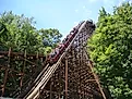 Eight rides make the list of top wooden coasters to give you a freight with The Beast in Mason, Ohio covering 35 acres of woods. Credit: Martin Lewison, CC BY-SA 2.0, via Wikimedia Commons