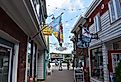 Delaware’s Rehoboth Beach and it’s shops along the boardwalk, Penny Lane Mall. Image credit Foolish Productions via Shutterstock