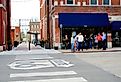People outside coffee shop on Route 66 at CTX Coffee in Sapulpa, OK. Image credit Richard Affolder via Shutterstock.