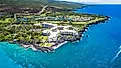 Resorts and coastal homes in Kailua, Oahu.