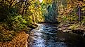 Early autumn color along the Gunpowder River in Gunpowder Falls State Park, Maryland.