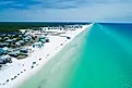 Aerial view of Grayton Beach, Florida, on a beautiful Spring afternoon.