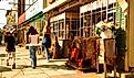 Pedestrians in downtown Saugerties, New York. Image credit James Kirkikis via Shutterstock