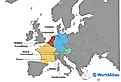The 9 countries of Western Europe.