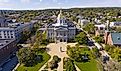 Aerial view of the New Hampshire State House in Concord, New Hampshire.