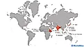 Map showing the world's 10 thinnest nations.
