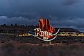 Illuminated 'City of Page' sign in Page, Arizona. Editorial credit: Angel DiBilio / Shutterstock.com